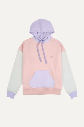 Women's Oversized Color Block Hoodie Pink