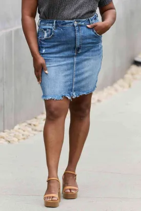 Women's RISEN Amelia Full Size Denim Mini Skirt