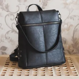 Women's Simple Style Vegan Leather Backpack