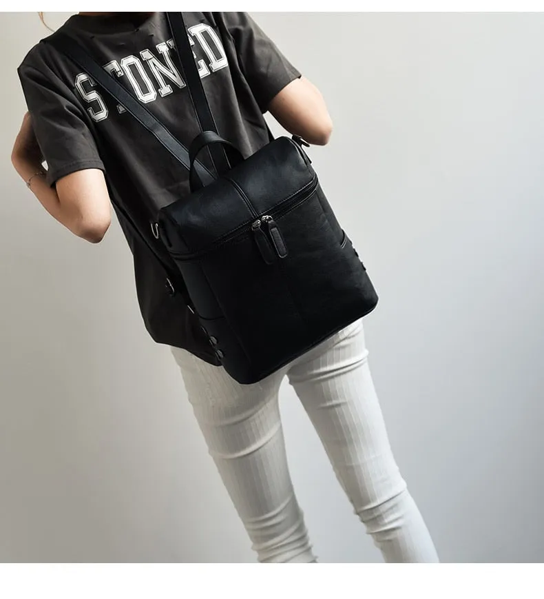 Women's Simple Style Vegan Leather Backpack