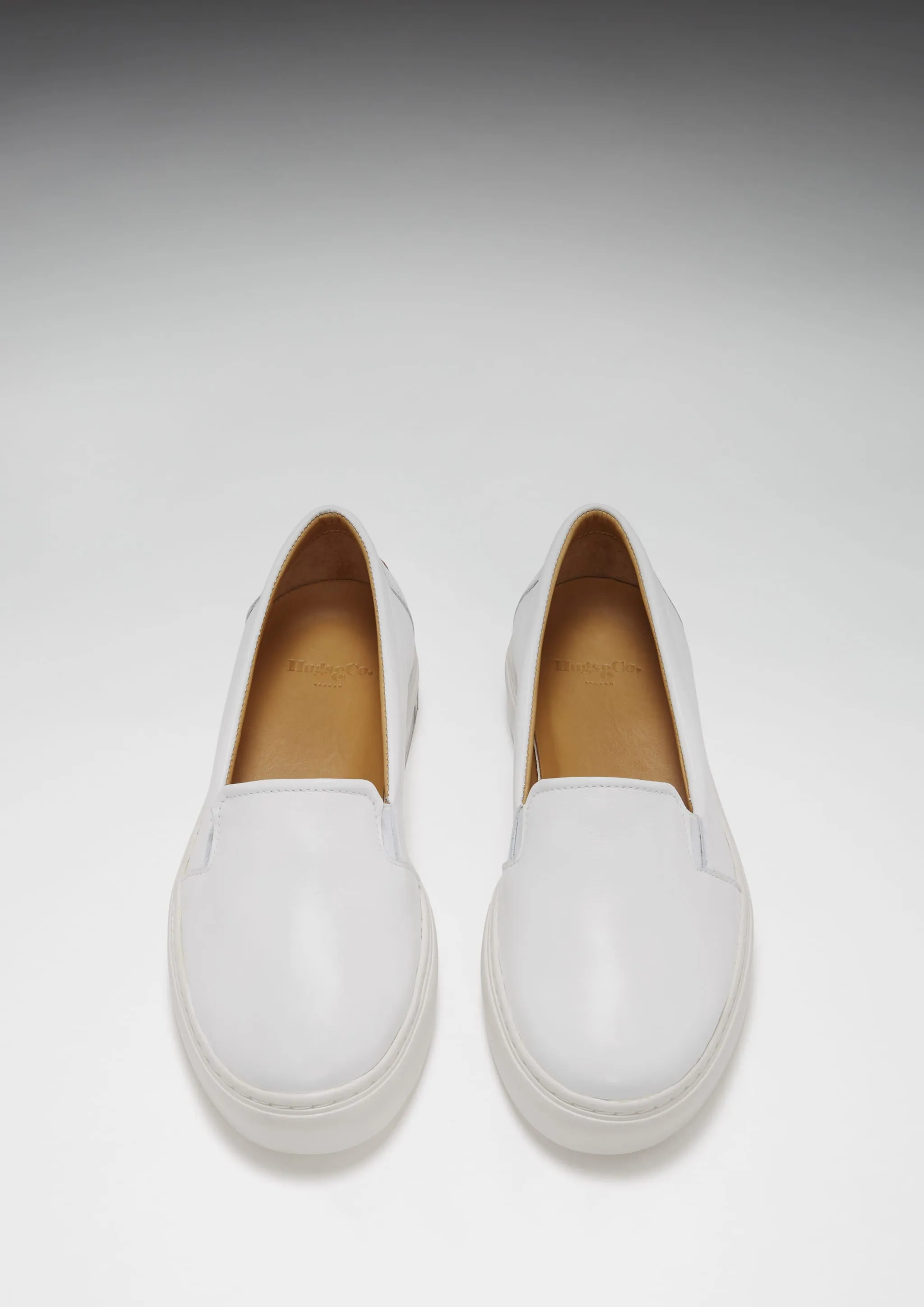 Women's Slip-On Sneakers, white leather