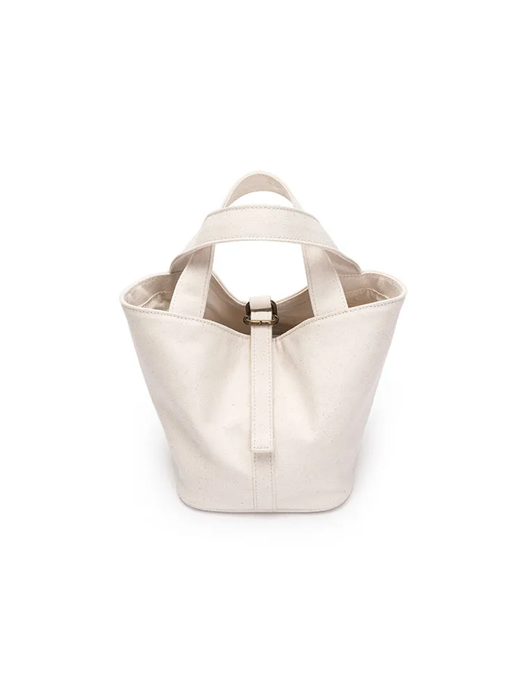 Women's Small Cotton Canvas Bucket Bag Thick Canvas Bag