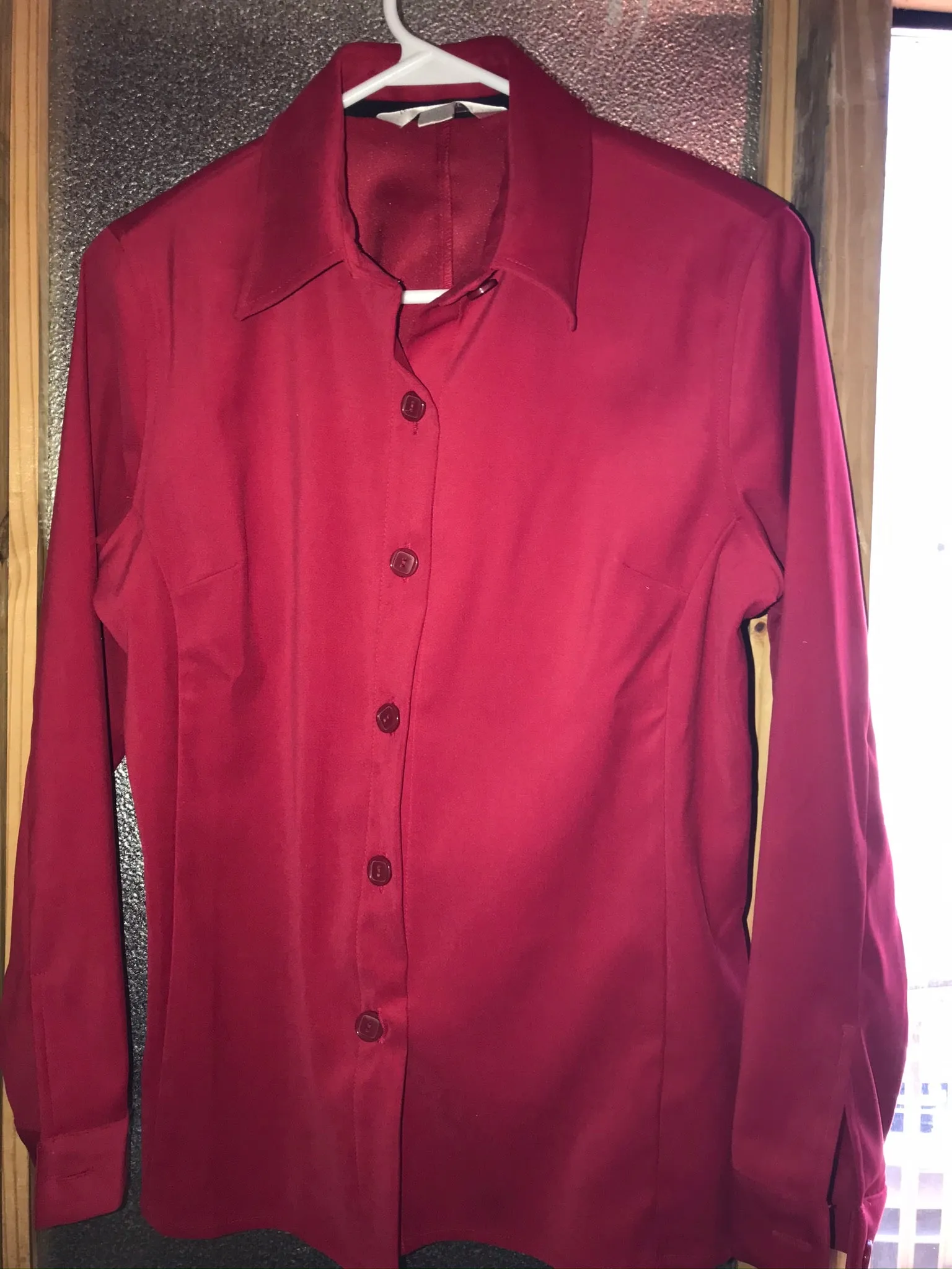 Womens Small PETITE SOPHISTICATE Red Jacket Button Down Faux Suede