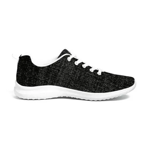 Womens Sneakers - Black And White Canvas Sports Shoes / Running