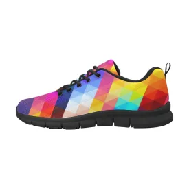 Womens Sneakers, Rainbow Geometric Print Running Shoes