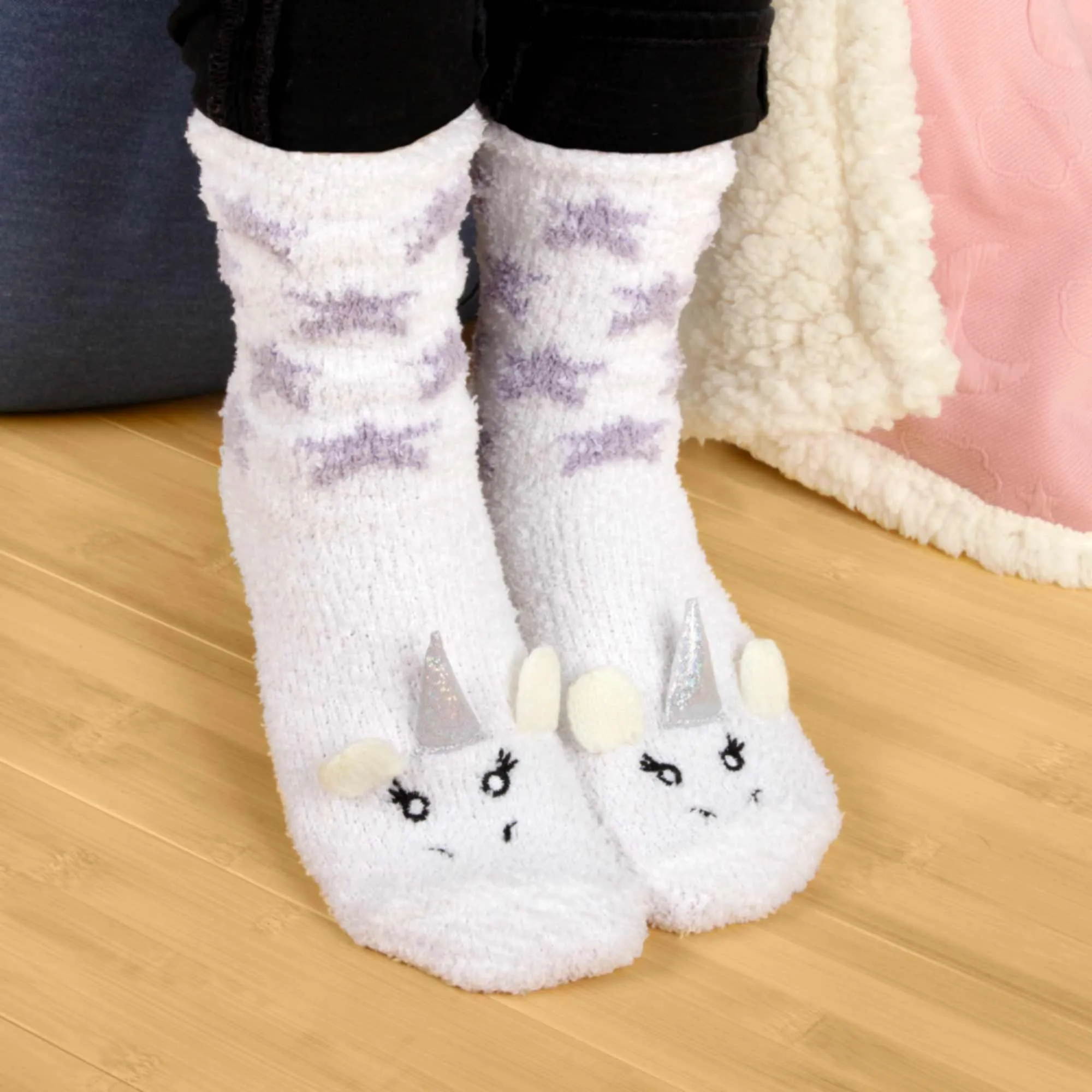 Women's Soft Warm Fuzzy Furry Cozy Unicorn Series Crew Socks, Assortments