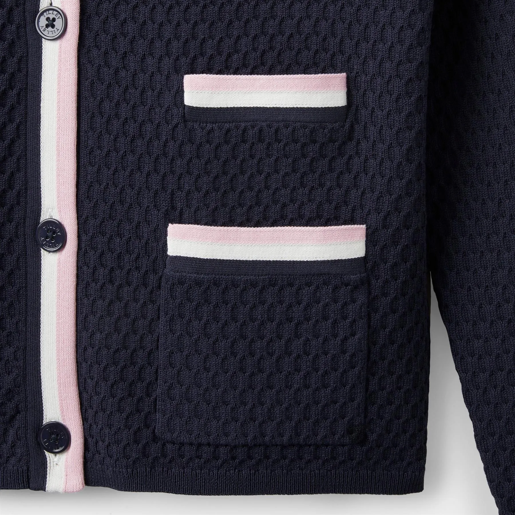 Womens T Cardigan Navy/Pink - AW24