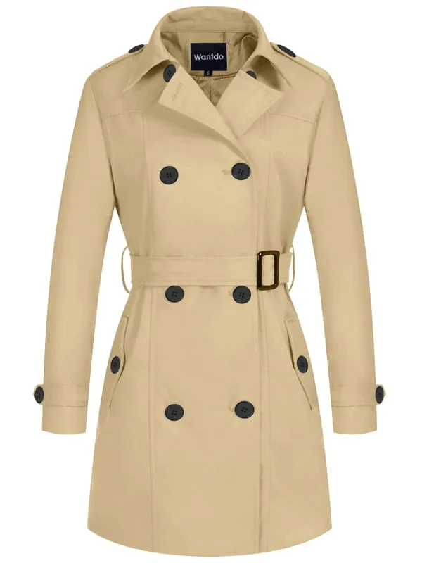 Women's Waterproof Double-Breasted Trench Coat 33992