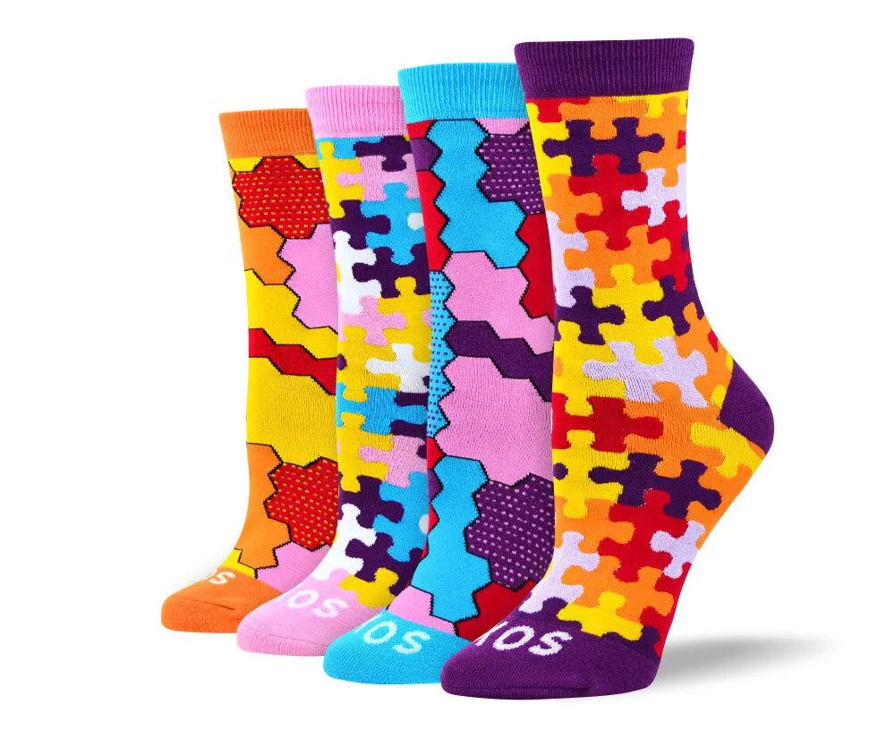 Women's Wedding Puzzle Sock Bundle - 4 Pair