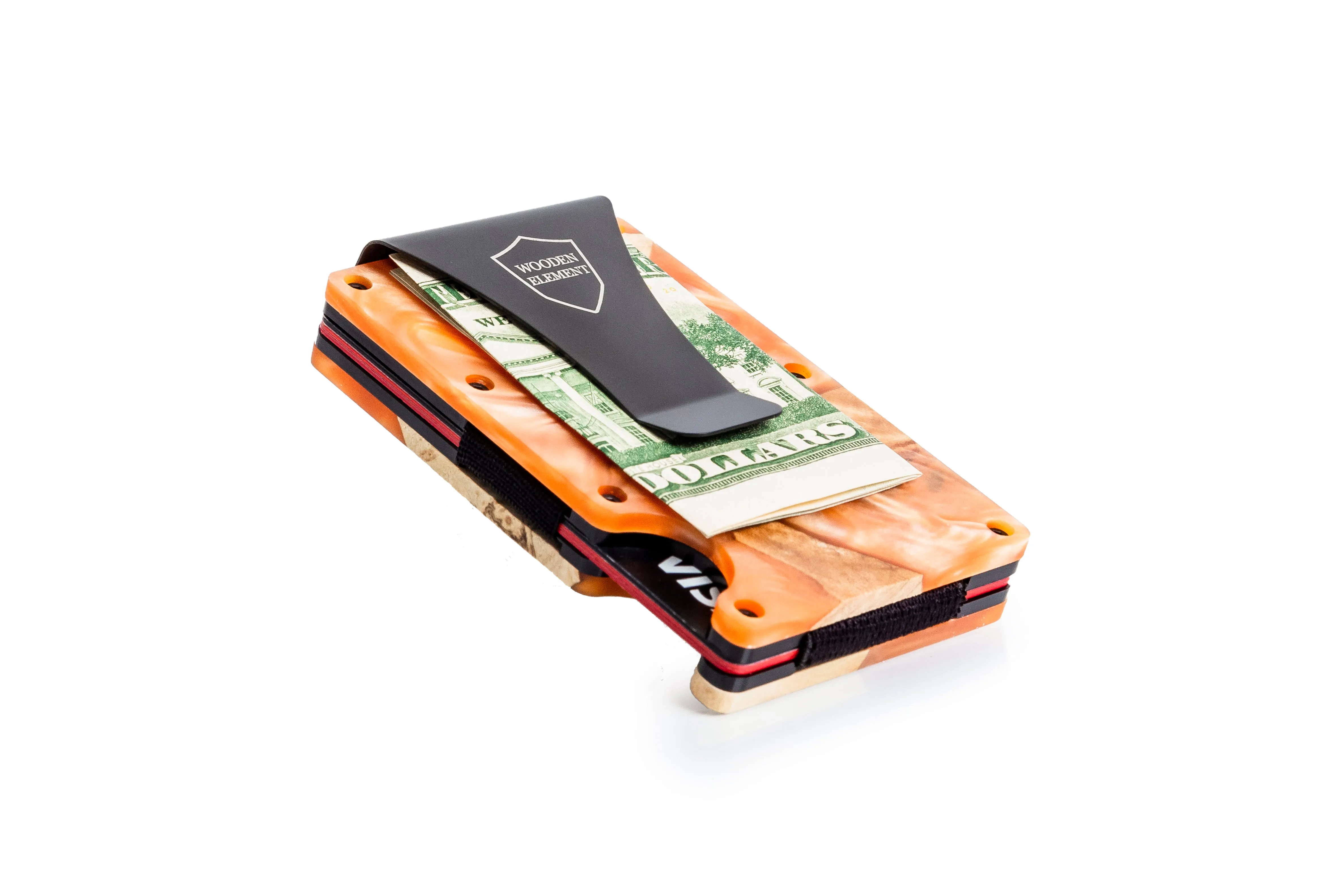 Wood and Resin Smart Wallet (Orange)