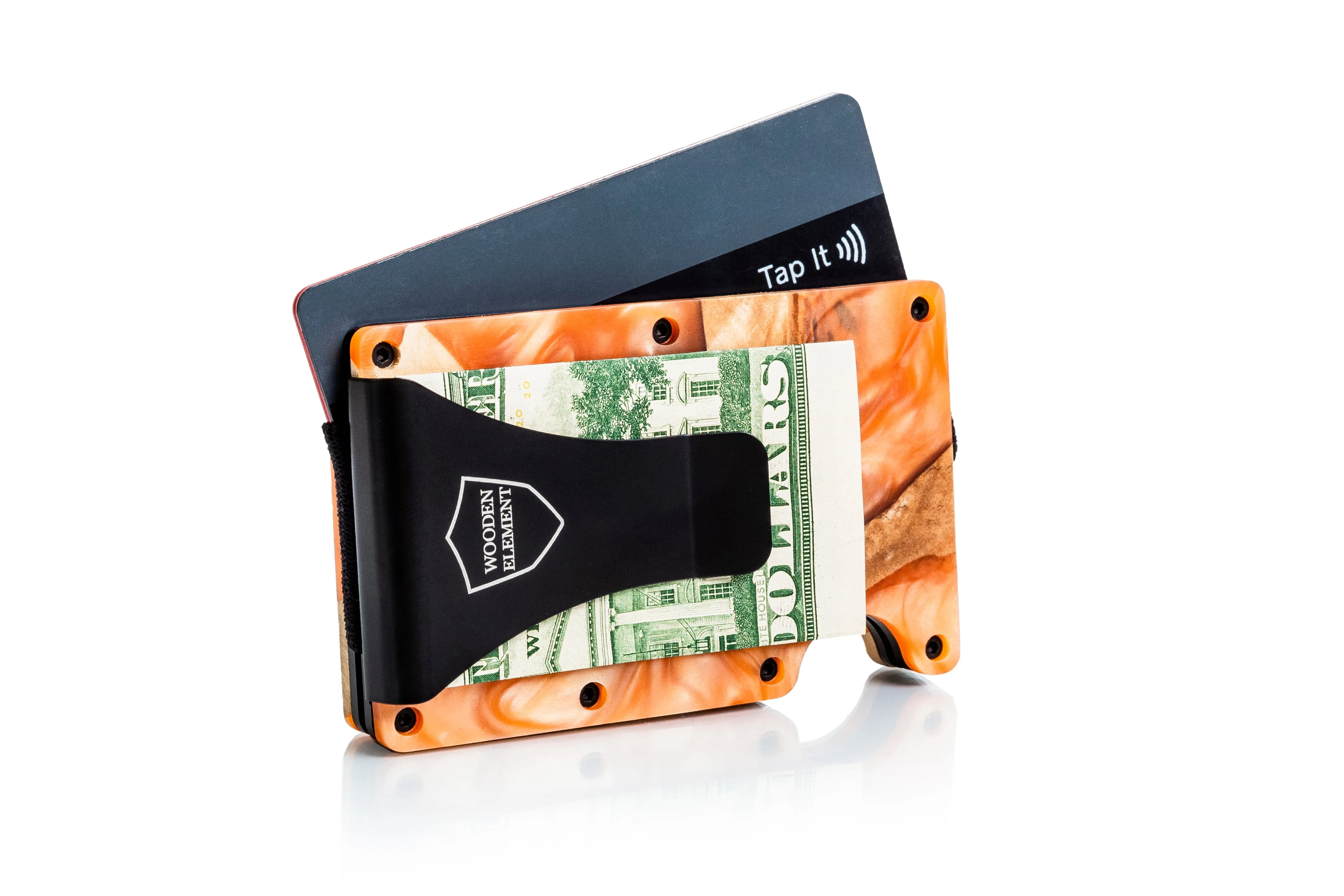 Wood and Resin Smart Wallet (Orange)