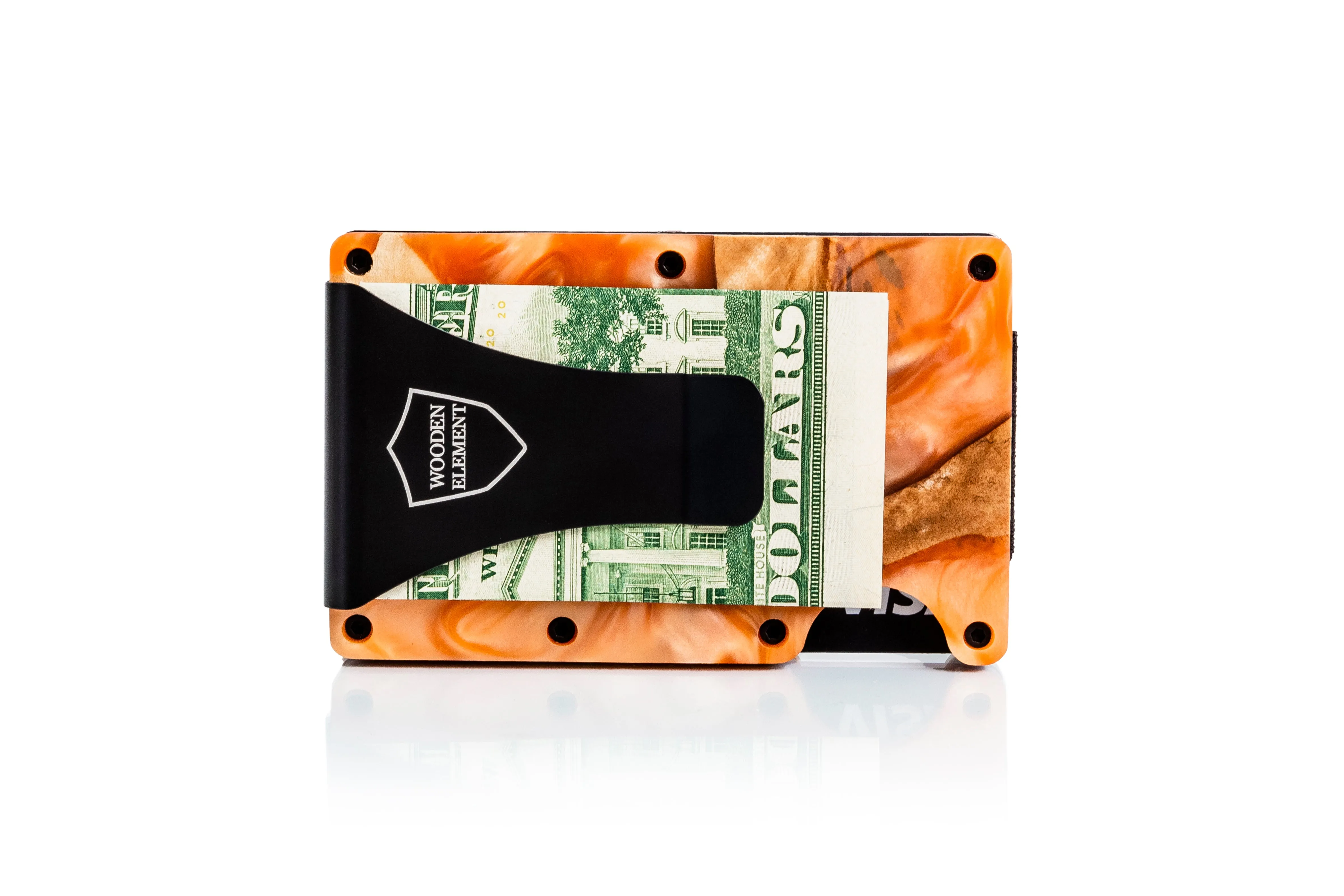 Wood and Resin Smart Wallet (Orange)