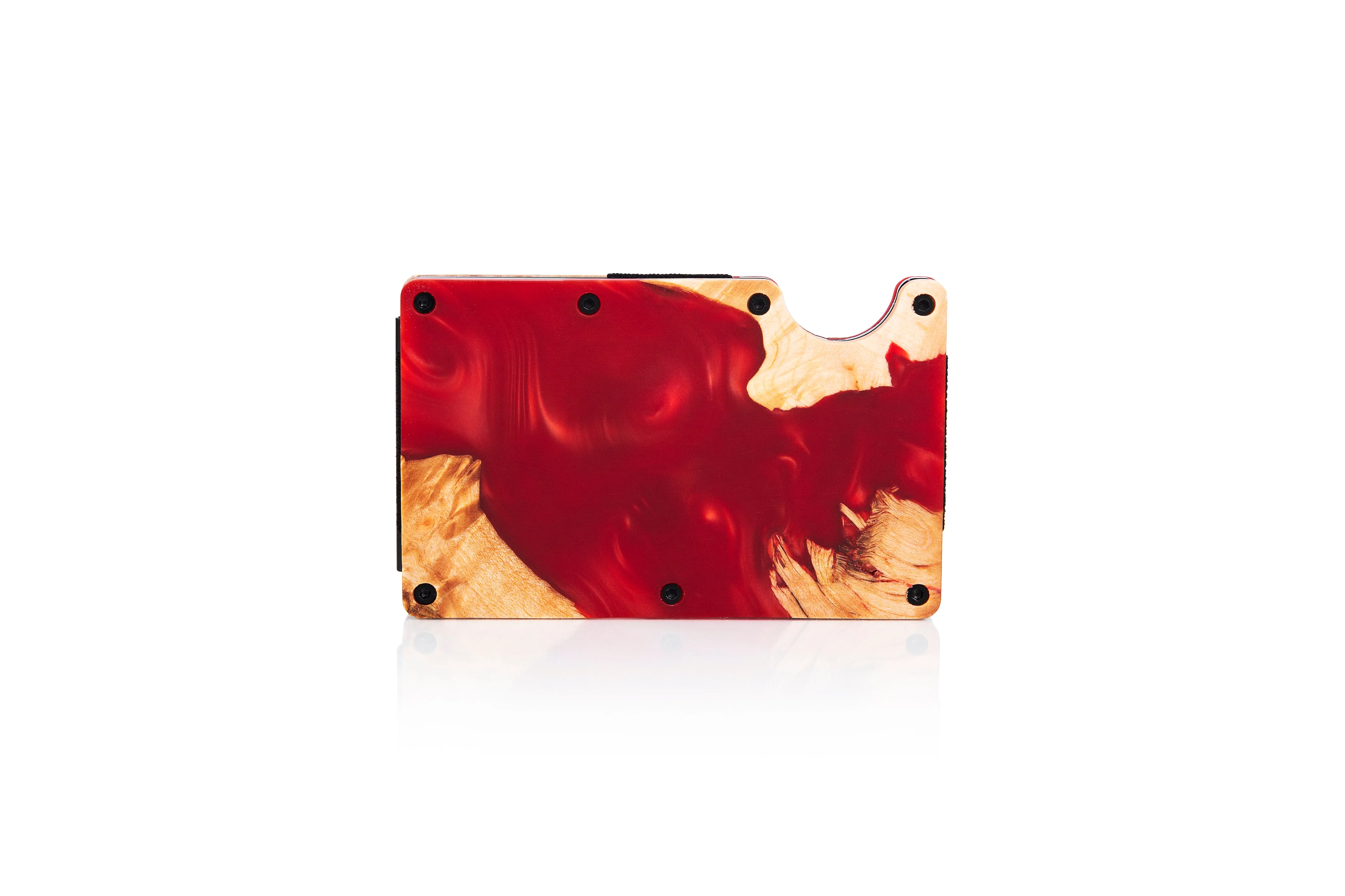 Wood and Resin Smart Wallet (Red)