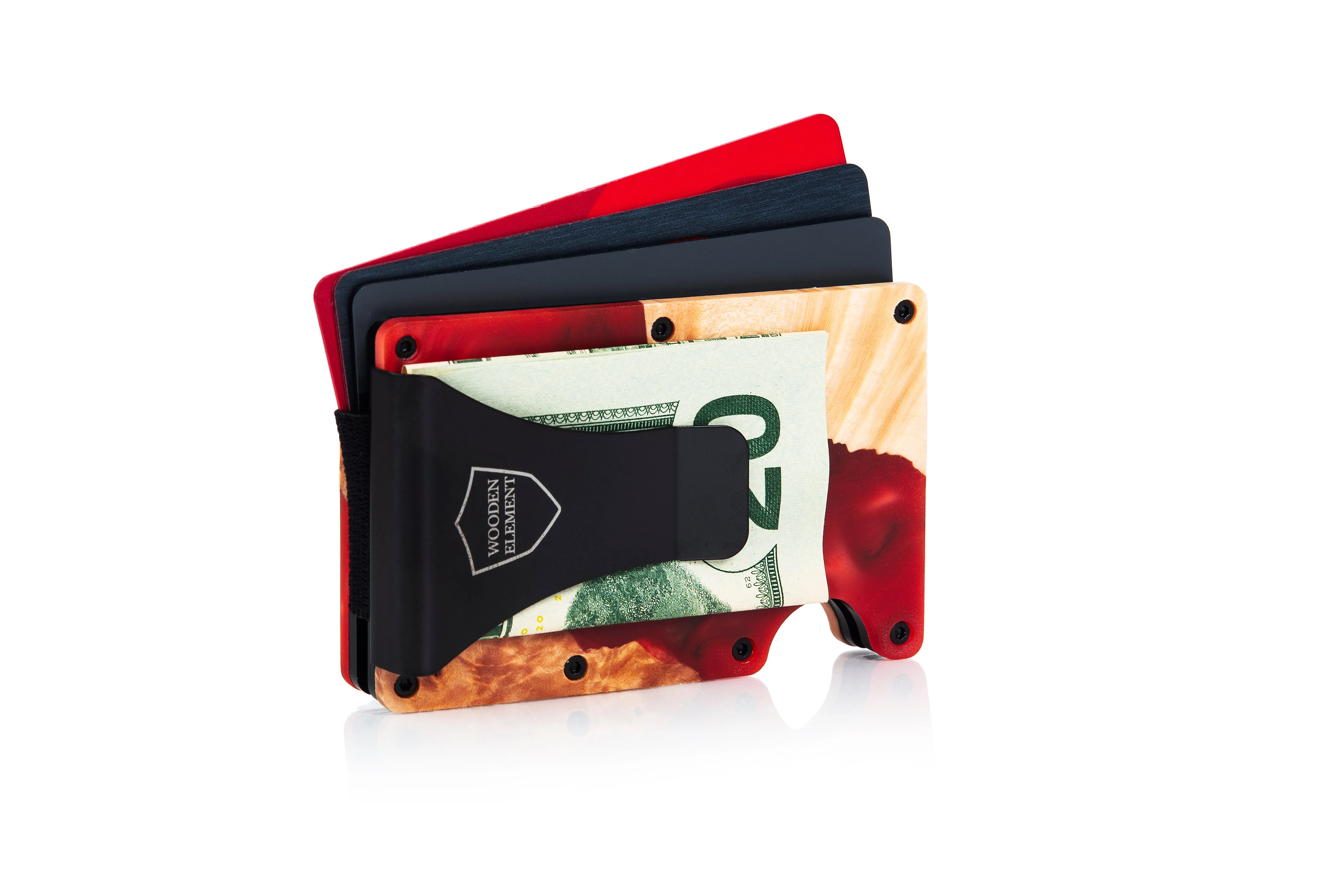 Wood and Resin Smart Wallet (Red)