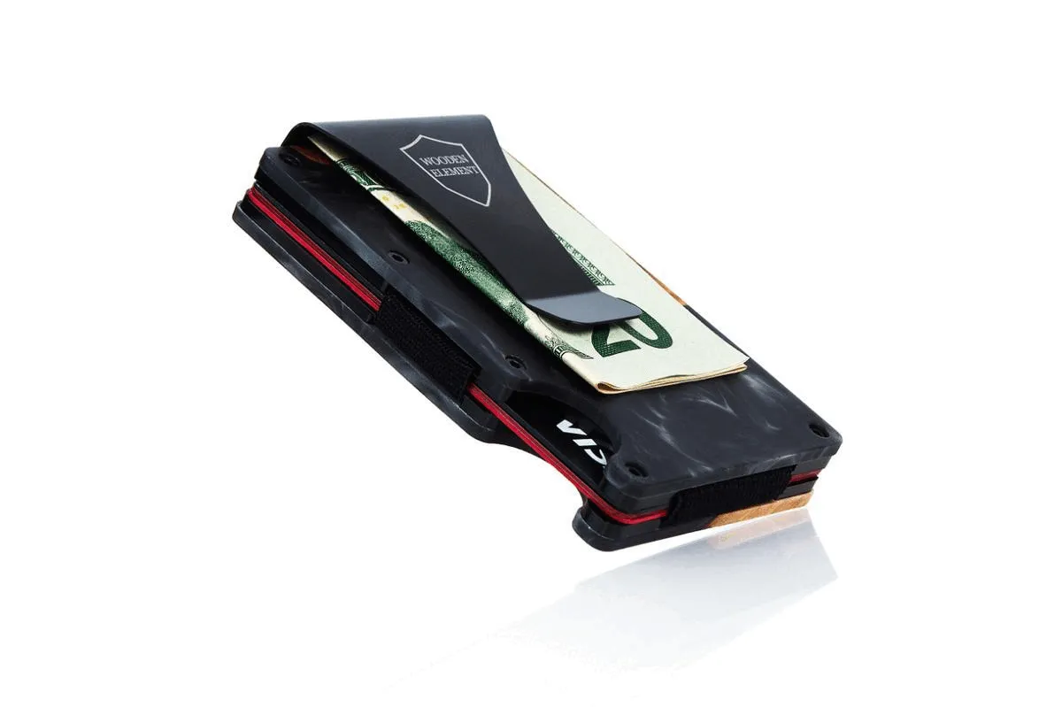 Wood and Resin Smart Wallet (Red)