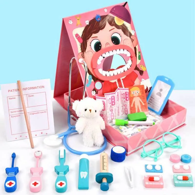 Wooden Simulation Dentist Set