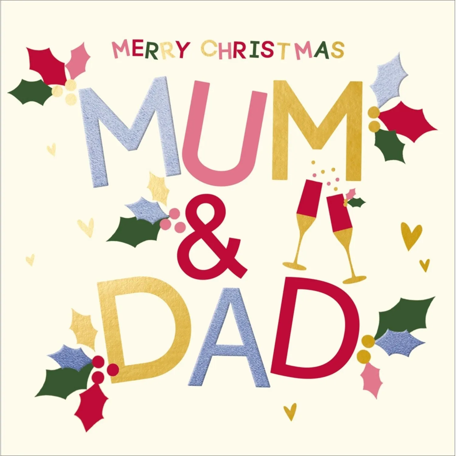 Woodmanstern Holly Mum & Dad Merry Christmas Card - 612336