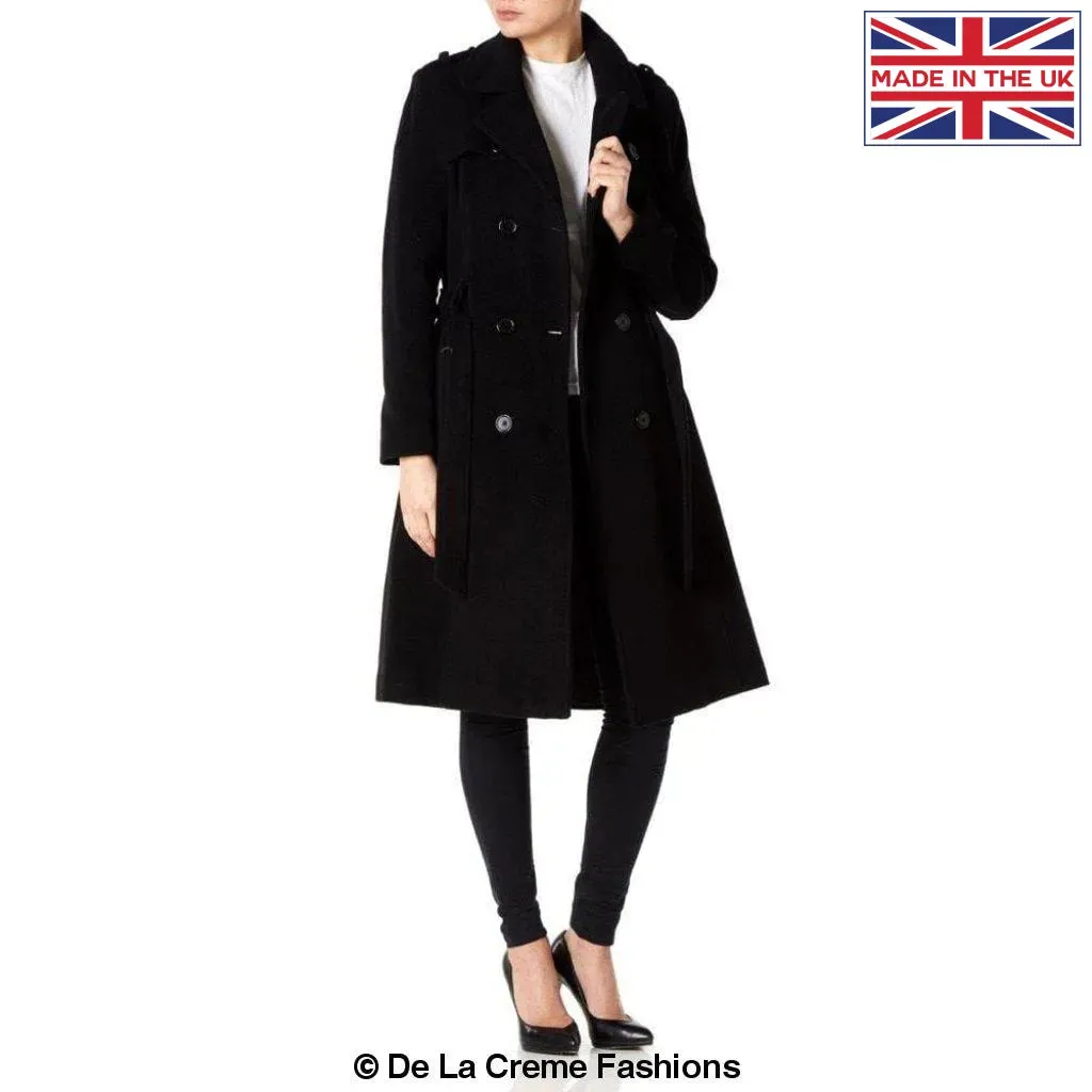 Wool and Cashmere Blend Military Coat (9048)