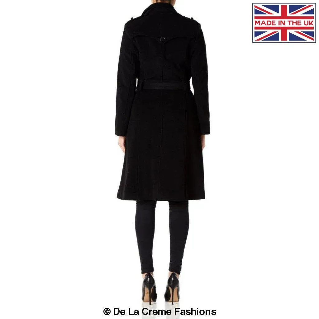 Wool and Cashmere Blend Military Coat (9048)