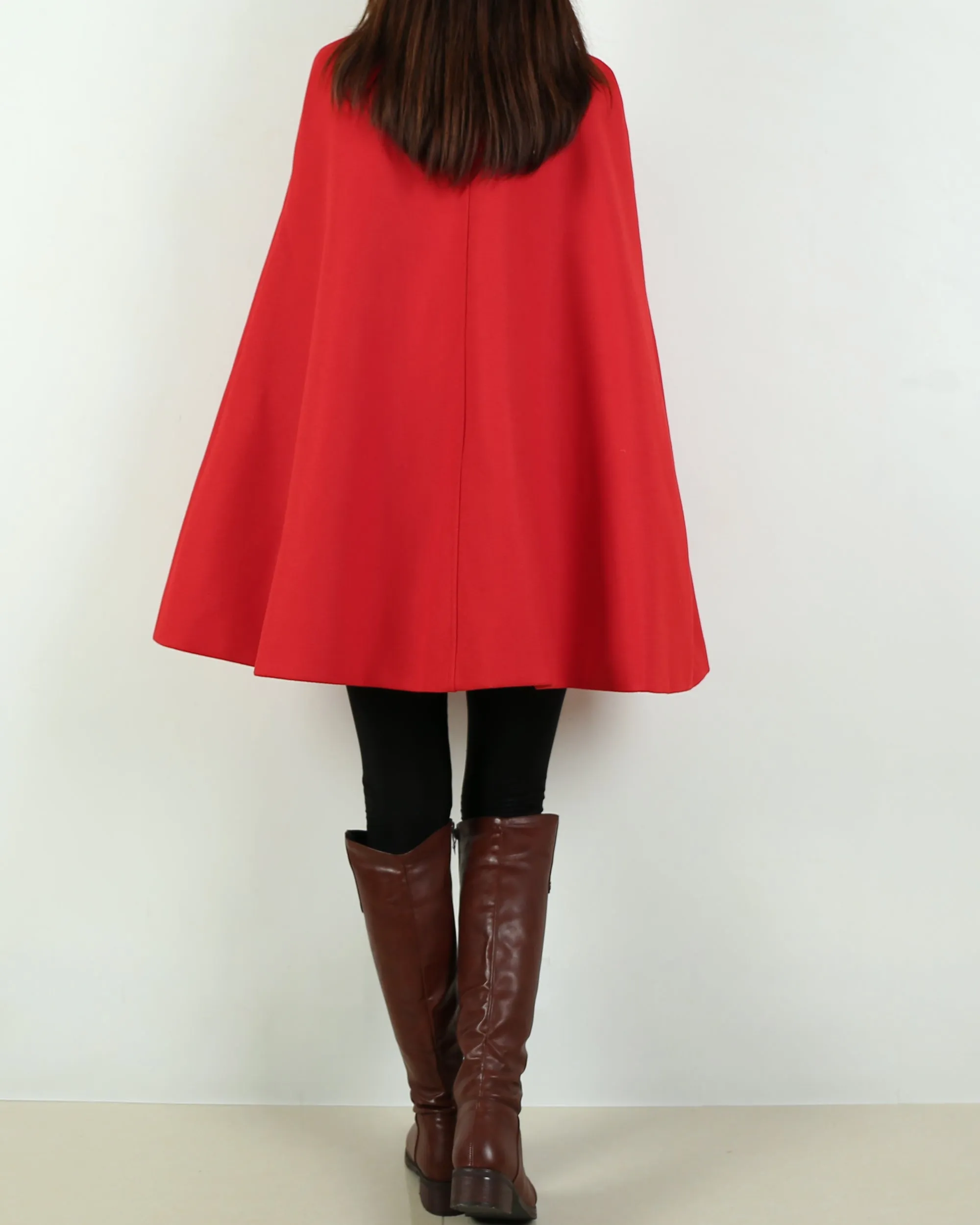 Wool cape coat, women's woolen poncho/cashmere jacket/Wool Coat/Cashmere Cape Wool Cloak(Y1760)