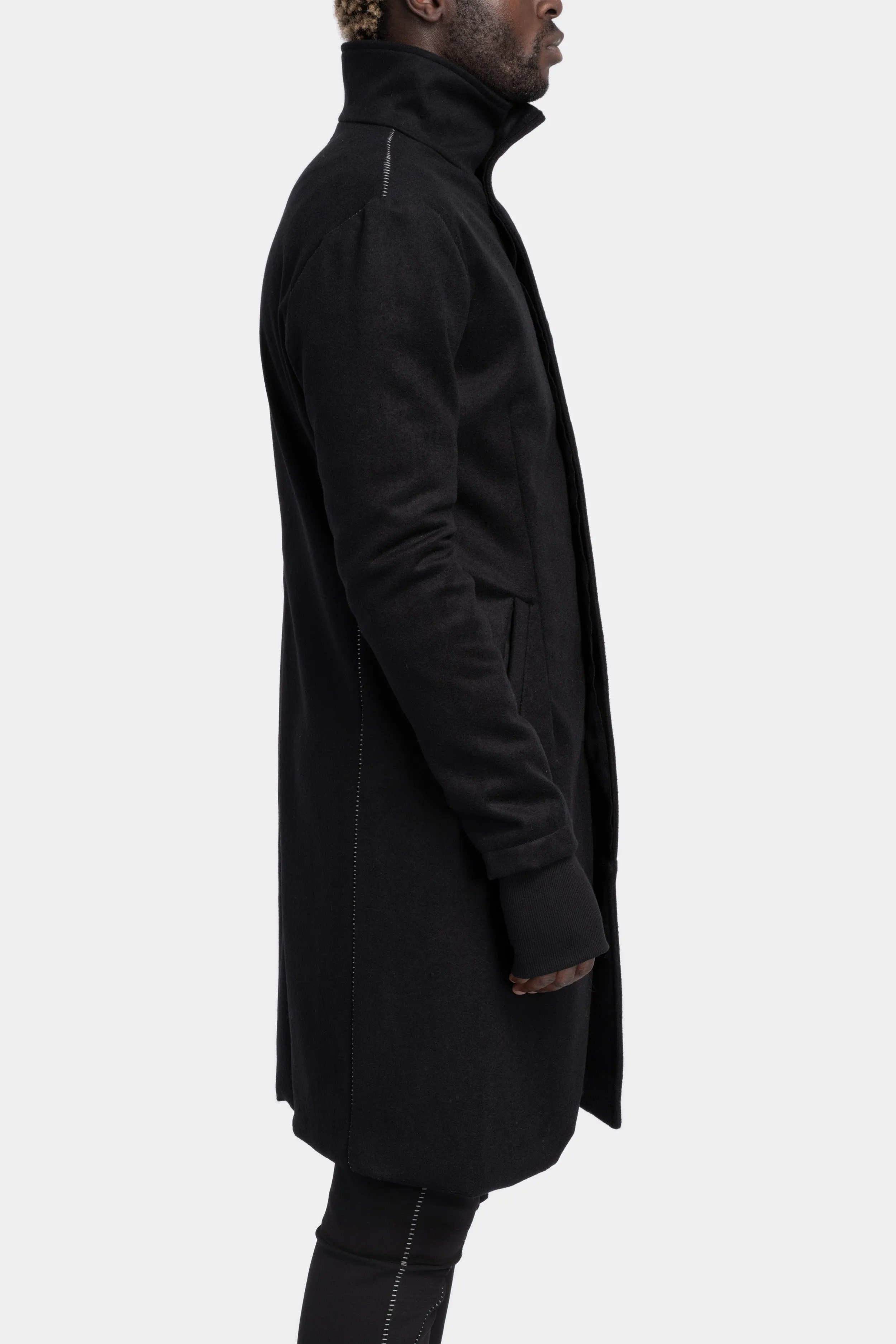 Wool / Cashmere blend high neck coat