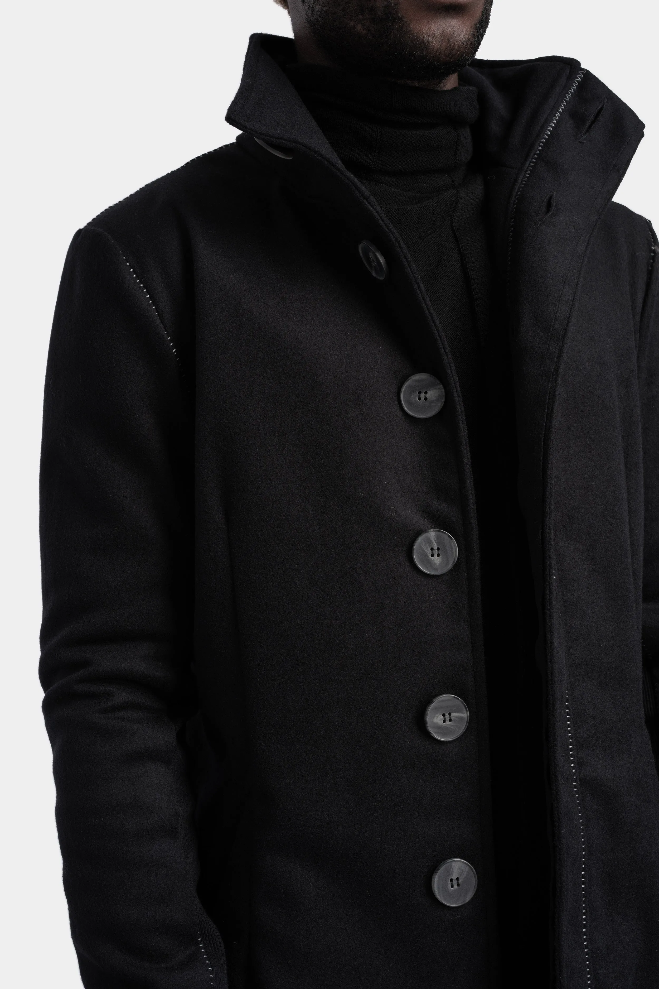 Wool / Cashmere blend high neck coat