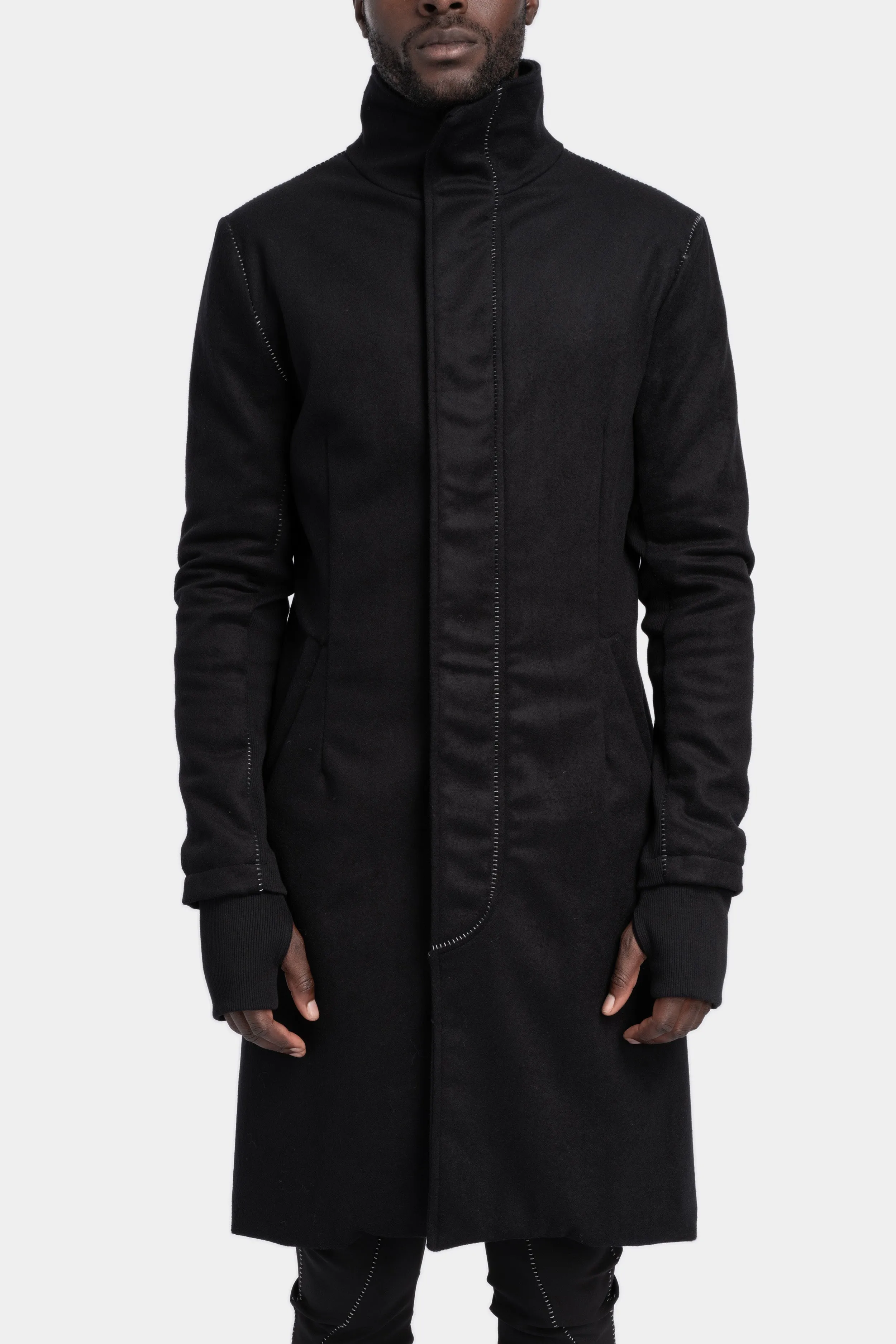 Wool / Cashmere blend high neck coat