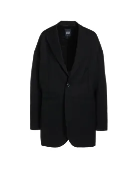 WOOL GABARDINE WIDE SHOULDER JACKET