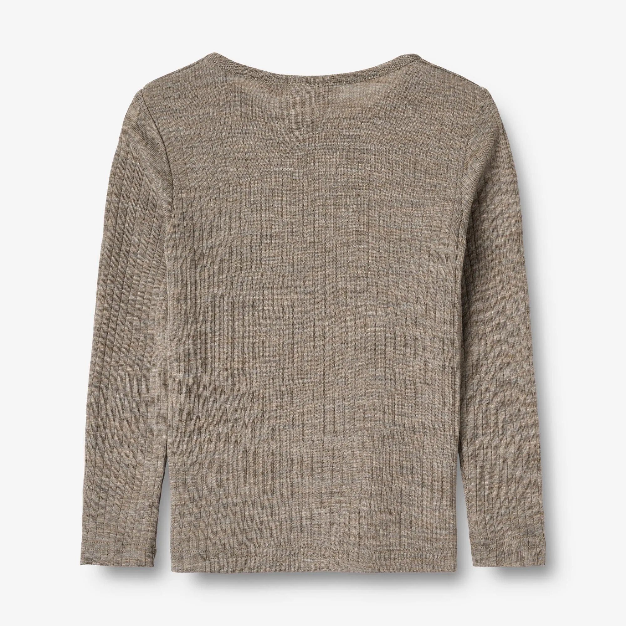 Wool Silk t-shirt L/S Alfie - khaki melange