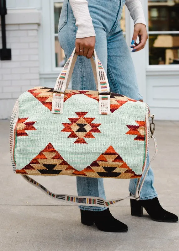 Woven Pattern Duffel Bag