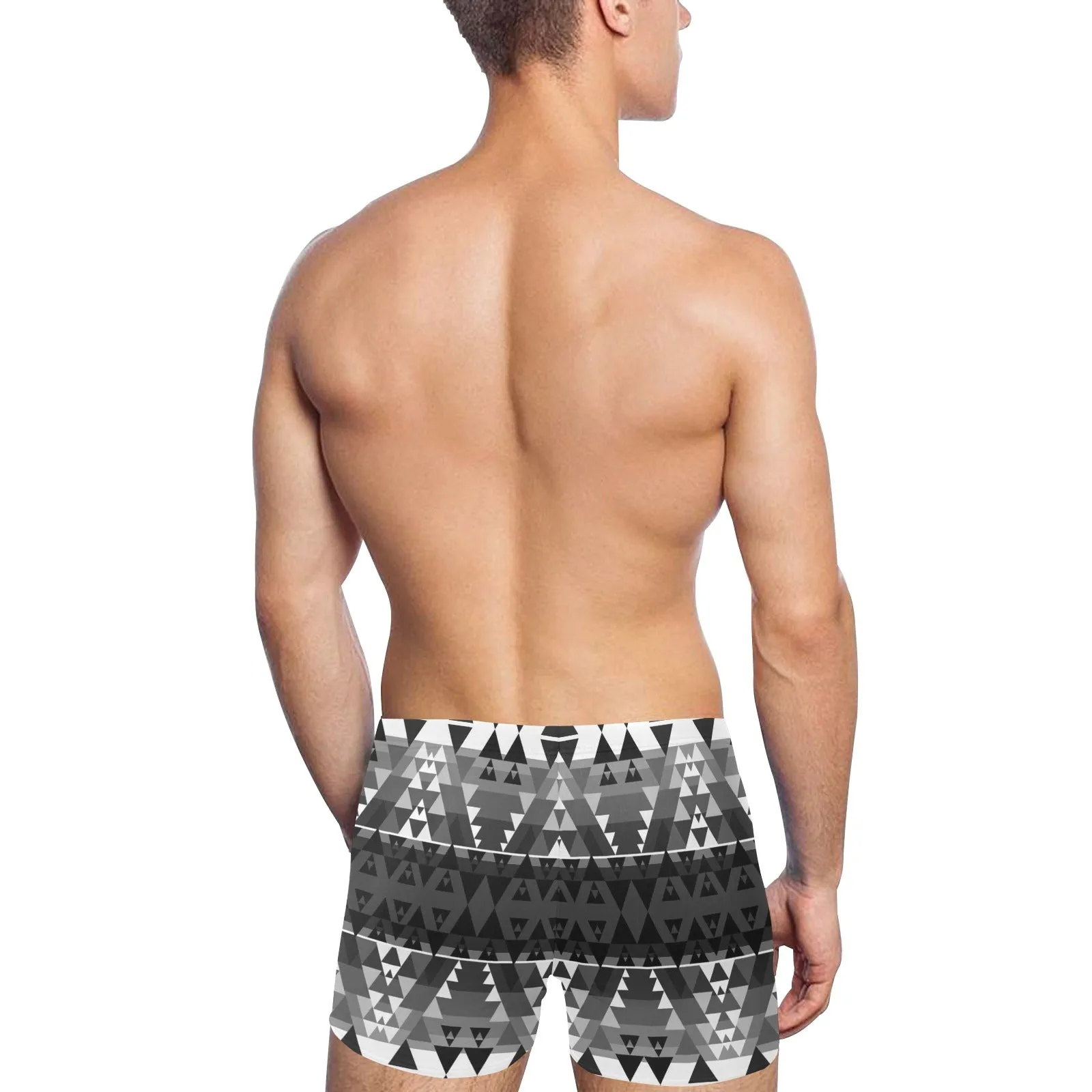 Writing on Stone Black and White Men's Swimming Trunks