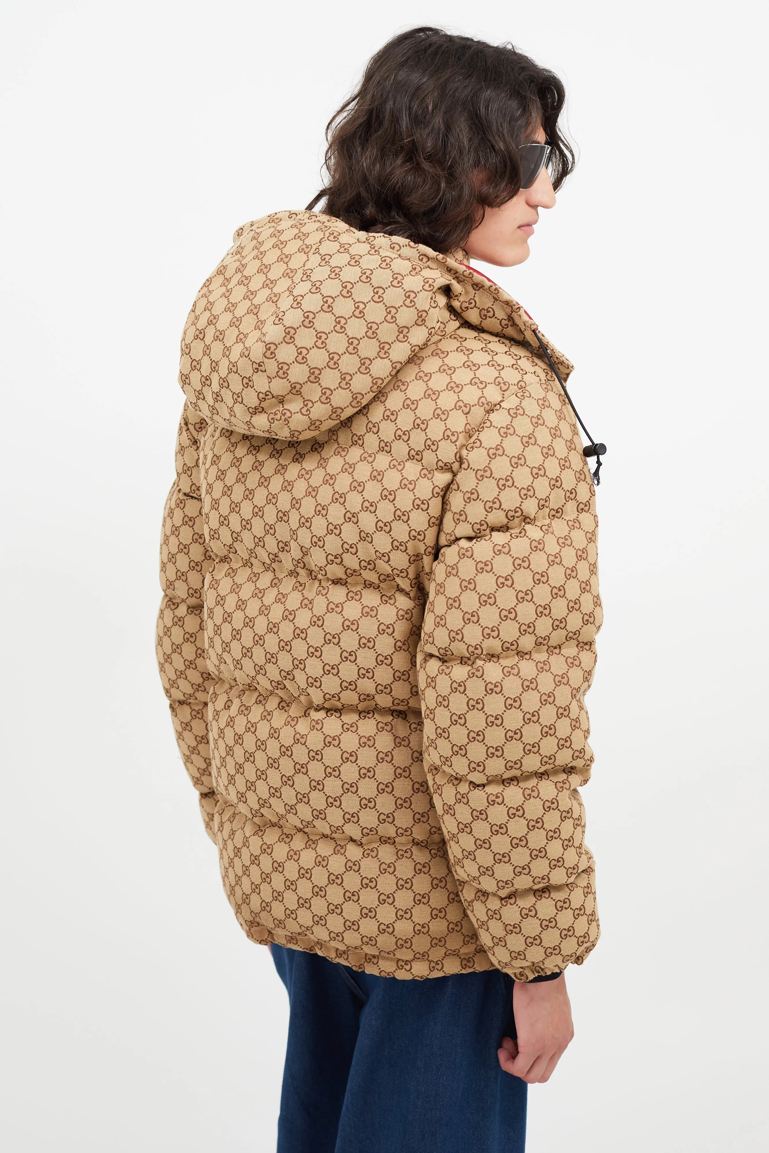 x The North Face Brown Monogram Down Puffer