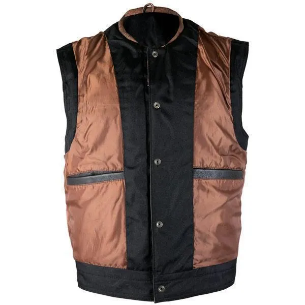 Xelement XS-39070 Men's 'Crypt' Distressed Brown Leather Premium Cowhide Vest