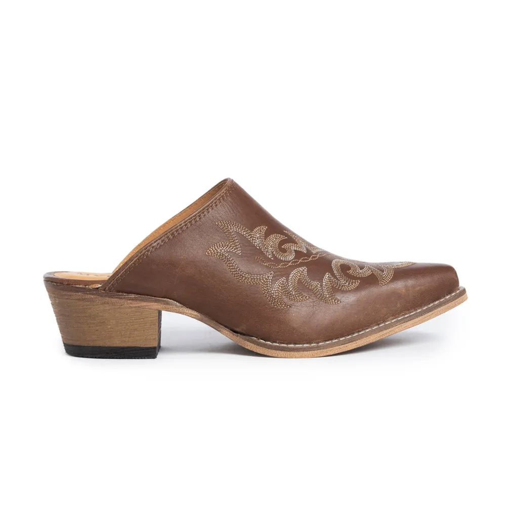 Ximena Ranch Mules in Chocolate Brown