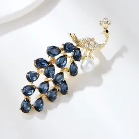 XSB040 - Retro Peacock Brooch