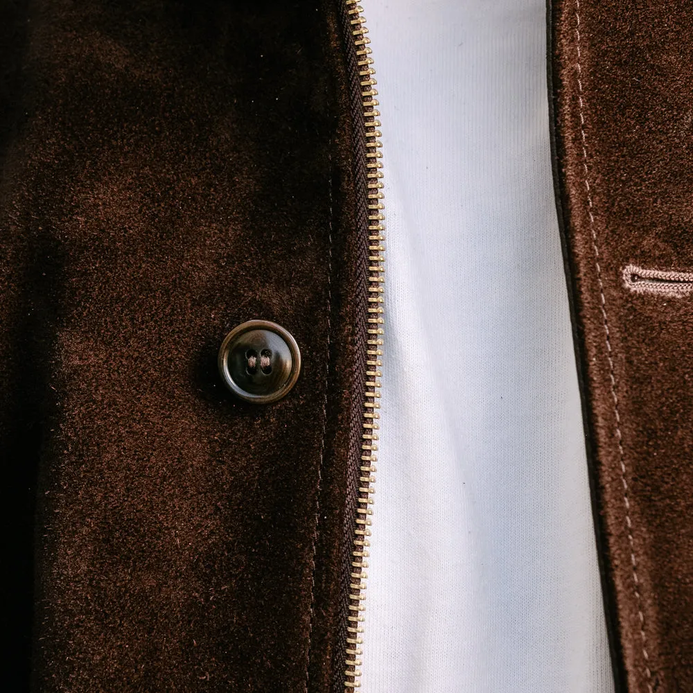 Y'2 Leather TB-136 Steer Suede & Steer Oil Rib Jacket Brown/ Camel