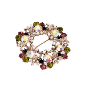 Yellow Chimes Brooch for Women Multicolor Crystal Floral Shaped Brooch Pin Fashionable Brooch for Girls and Women.