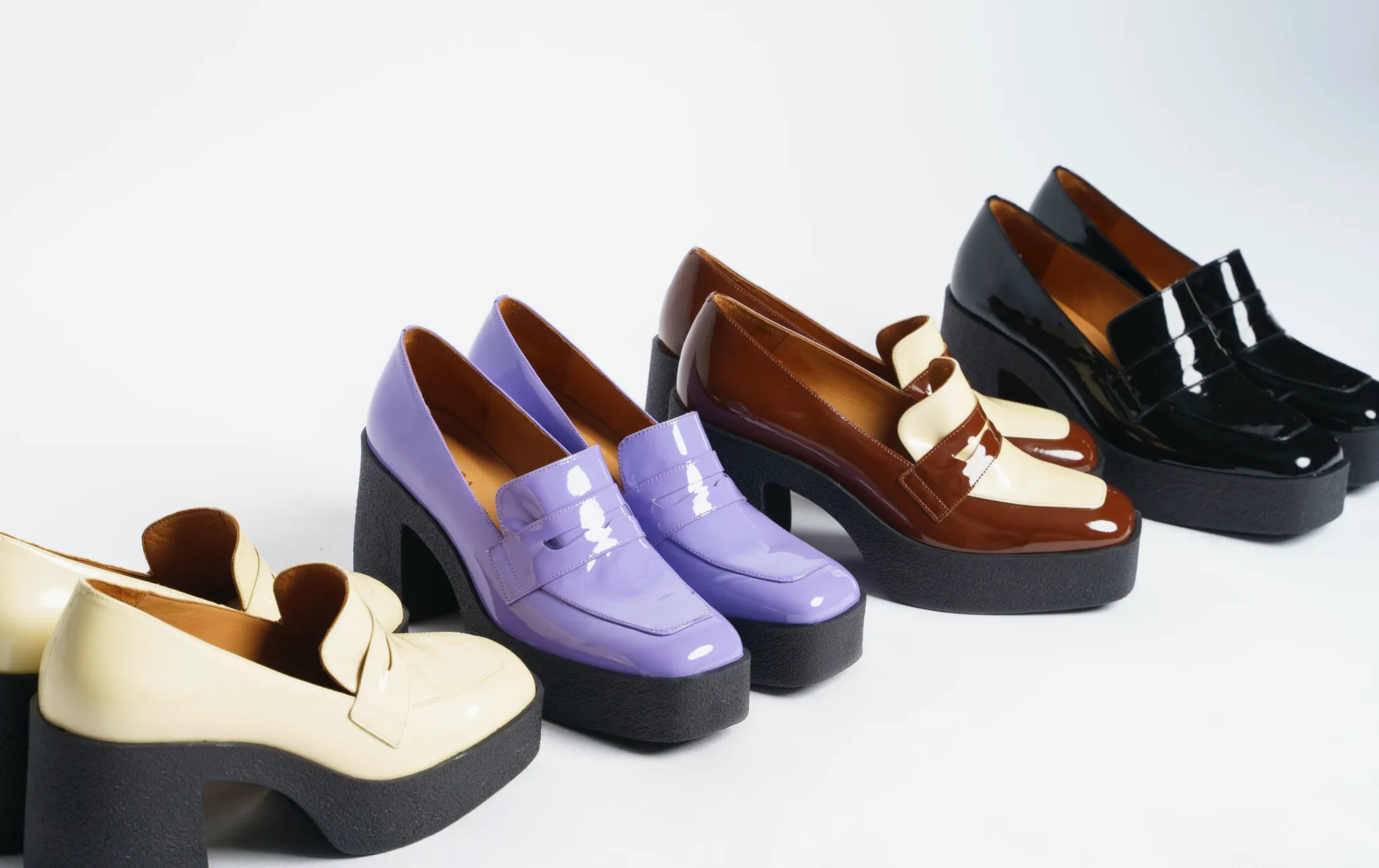 Yoko Lilac Patent Leather Chunky Loafers