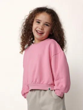 Young Girls Comfy Pink Vintage Sweatshirt