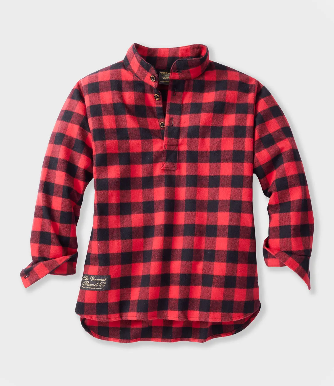 Youth Henley Shirt - Red Buffalo