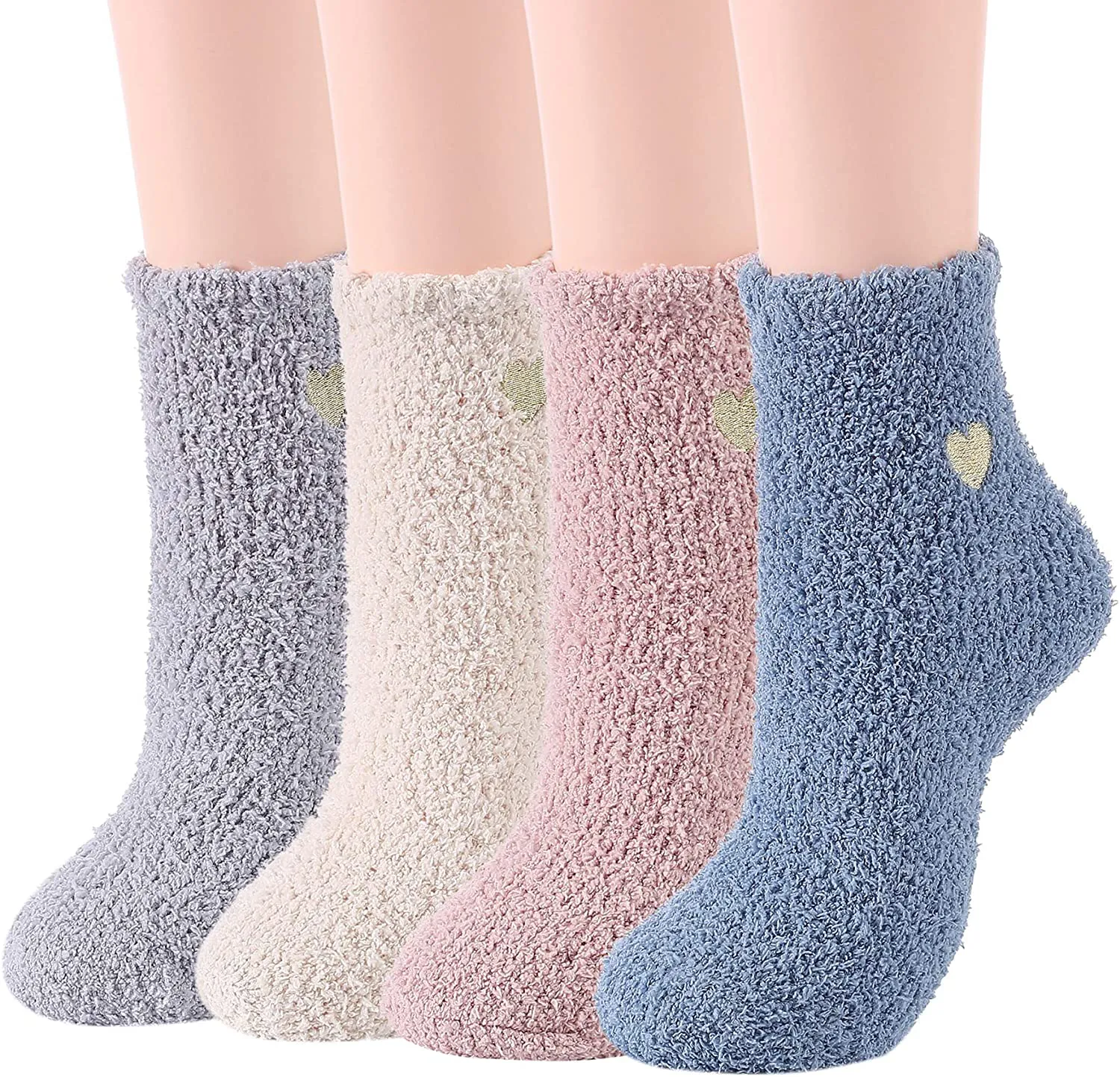 Zando Women Warm Super Soft Plush Slipper Sock Winter Fluffy Microfiber Crew Socks Casual Home Sleeping Fuzzy Cozy Sock