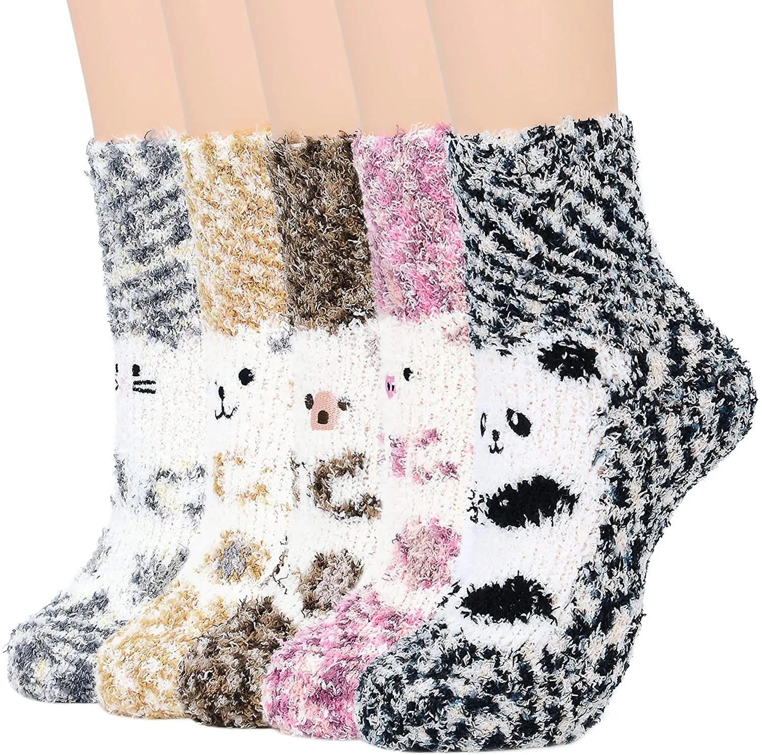 Zando Women Warm Super Soft Plush Slipper Sock Winter Fluffy Microfiber Crew Socks Casual Home Sleeping Fuzzy Cozy Sock