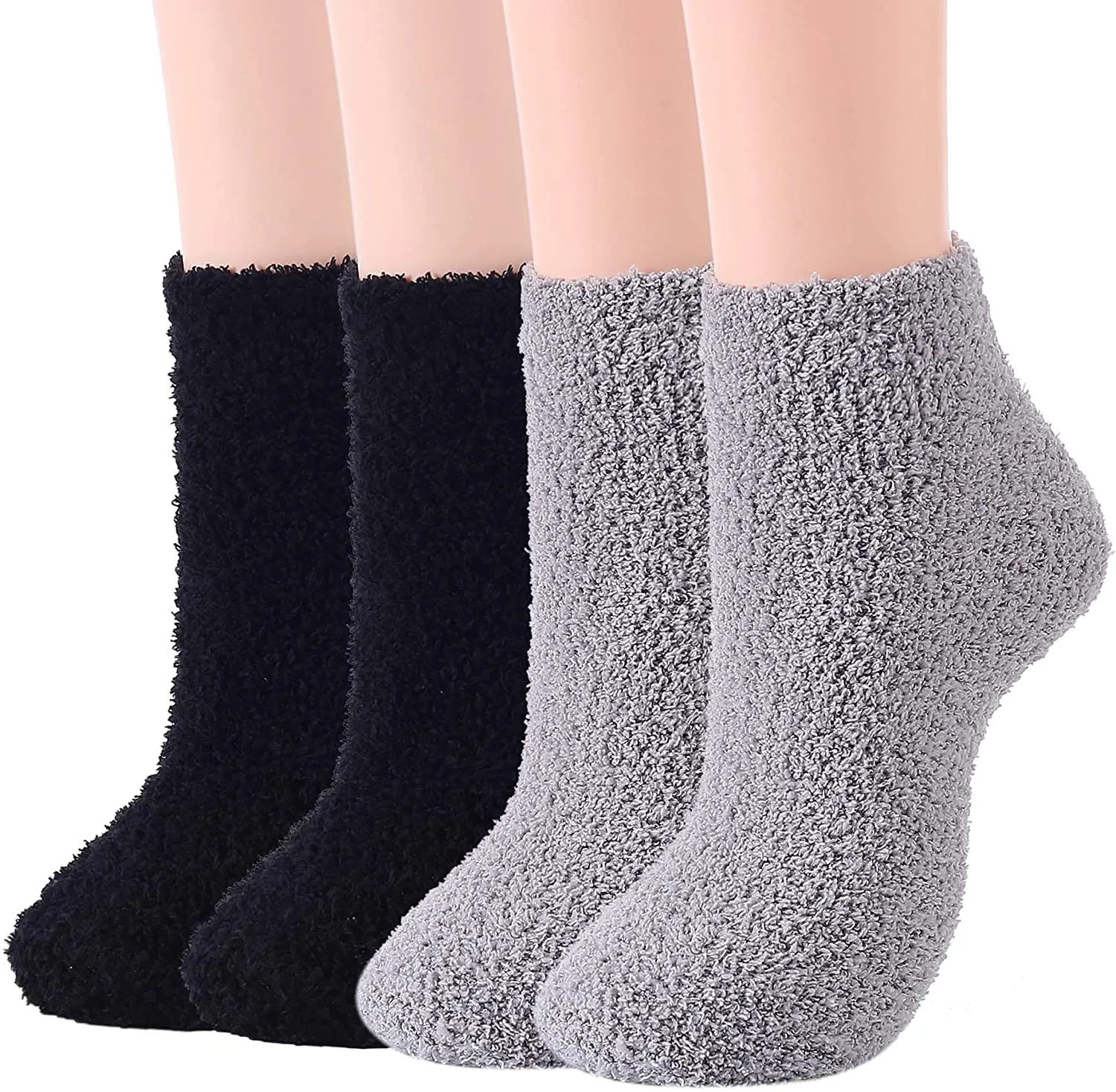 Zando Women Warm Super Soft Plush Slipper Sock Winter Fluffy Microfiber Crew Socks Casual Home Sleeping Fuzzy Cozy Sock