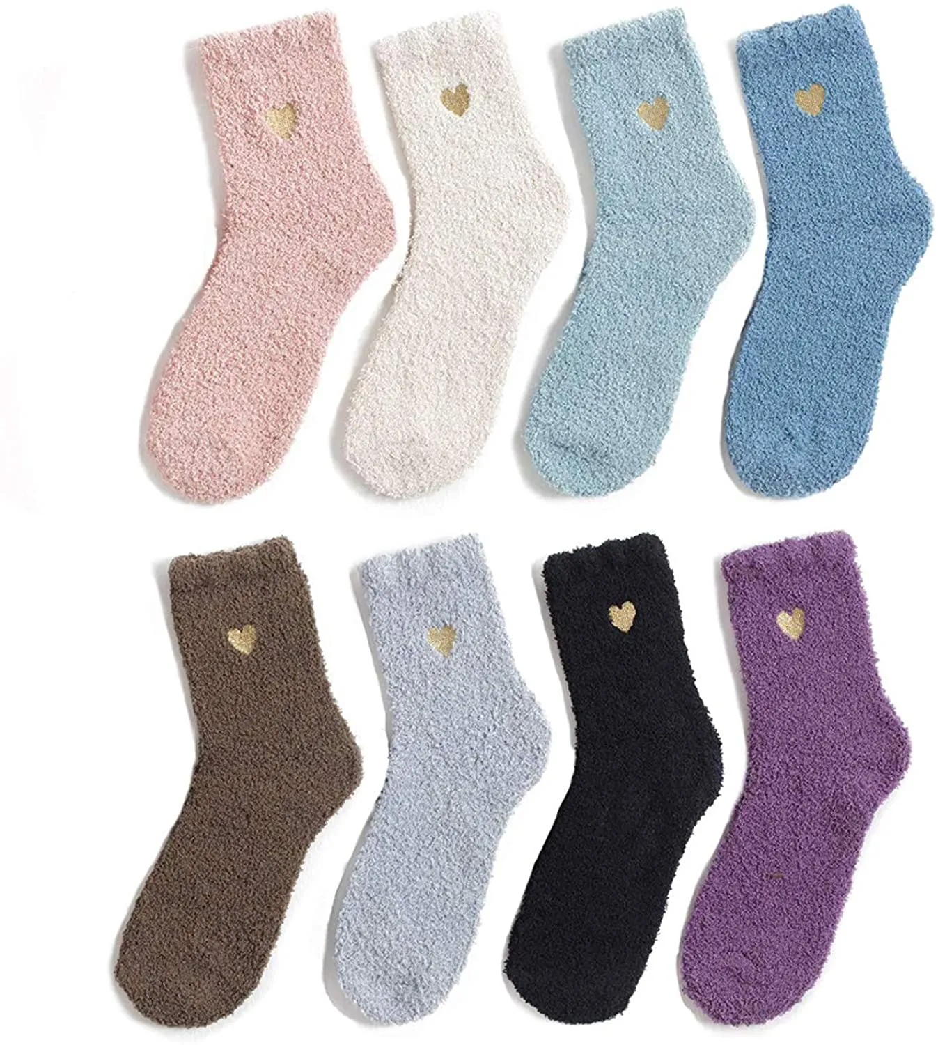 Zando Women Warm Super Soft Plush Slipper Sock Winter Fluffy Microfiber Crew Socks Casual Home Sleeping Fuzzy Cozy Sock