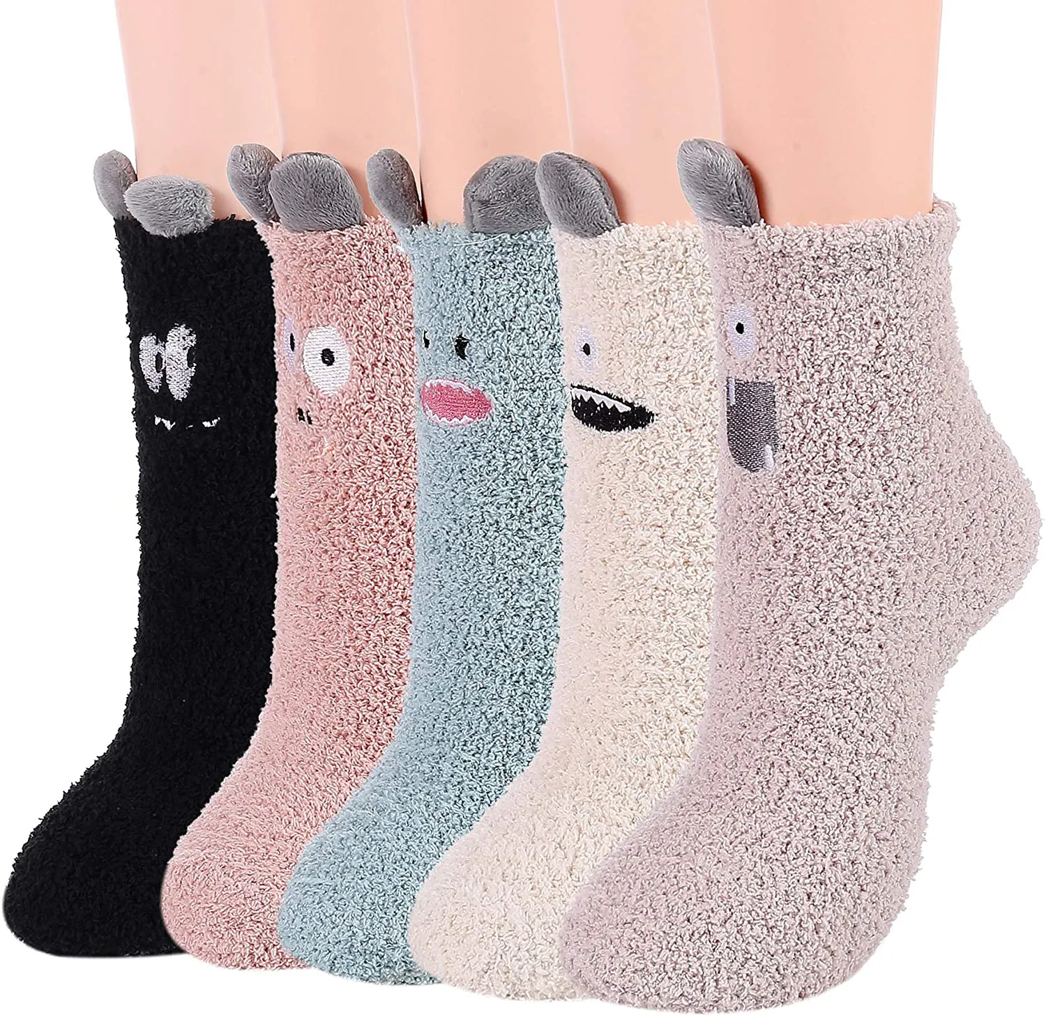 Zando Women Warm Super Soft Plush Slipper Sock Winter Fluffy Microfiber Crew Socks Casual Home Sleeping Fuzzy Cozy Sock