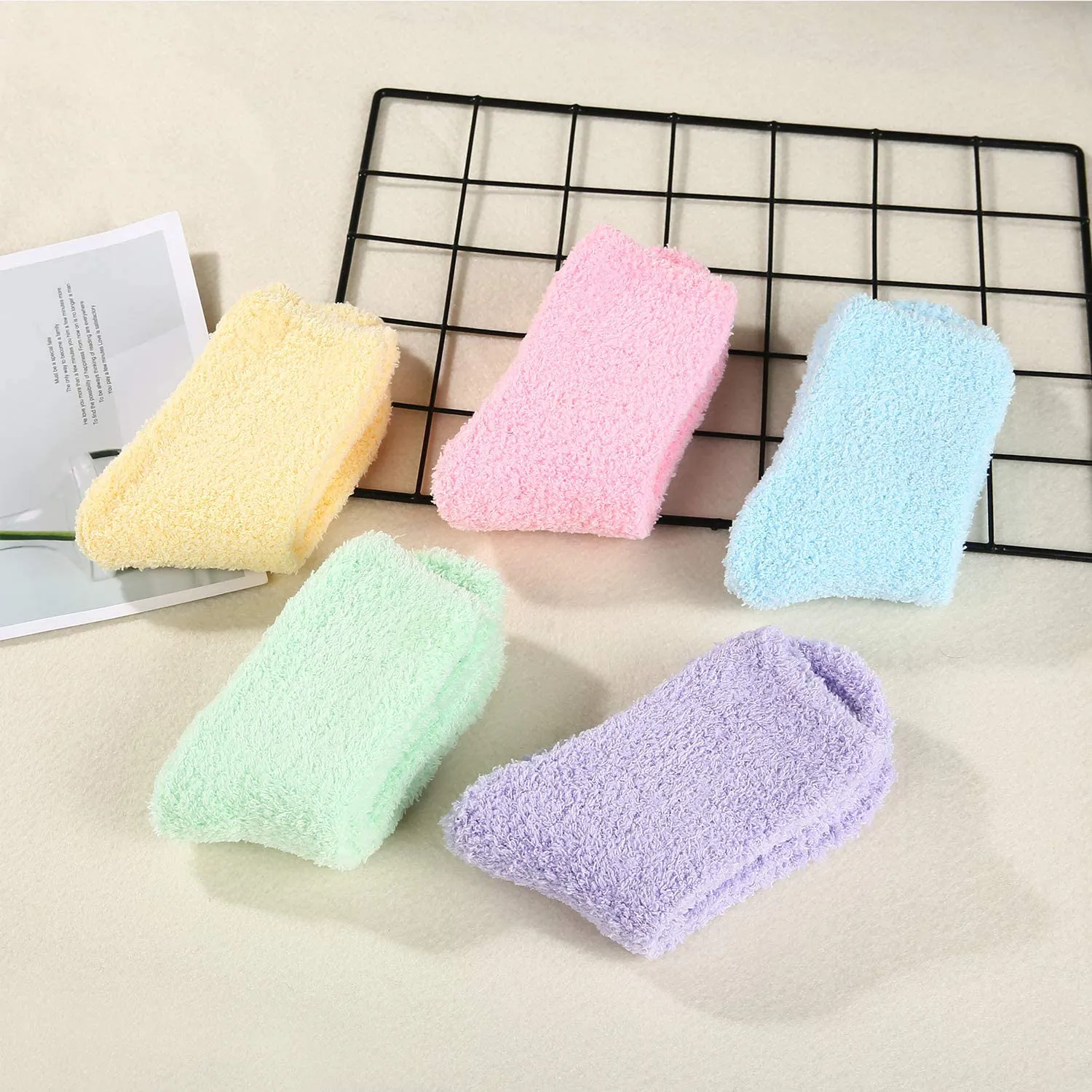 Zando Women Warm Super Soft Plush Slipper Sock Winter Fluffy Microfiber Crew Socks Casual Home Sleeping Fuzzy Cozy Sock