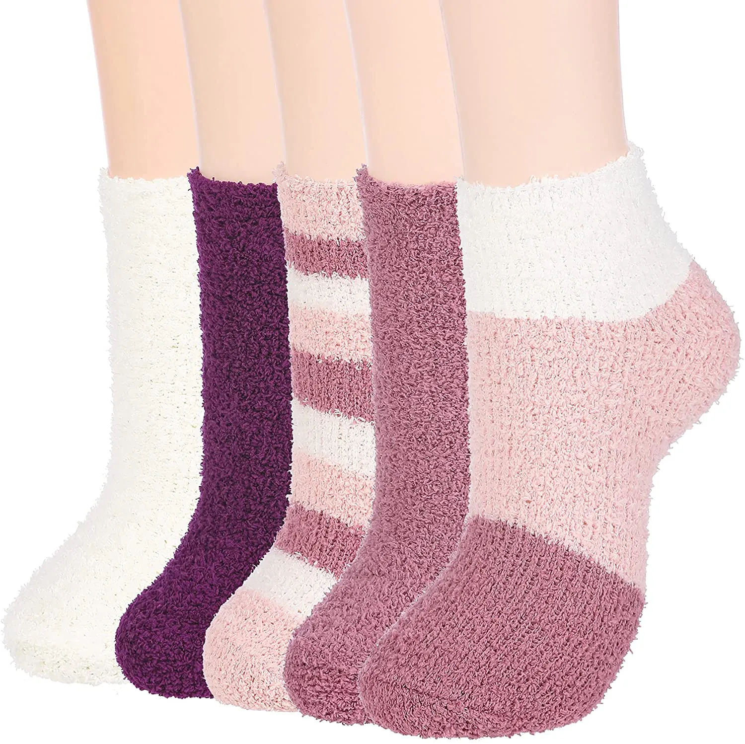 Zando Women Warm Super Soft Plush Slipper Sock Winter Fluffy Microfiber Crew Socks Casual Home Sleeping Fuzzy Cozy Sock