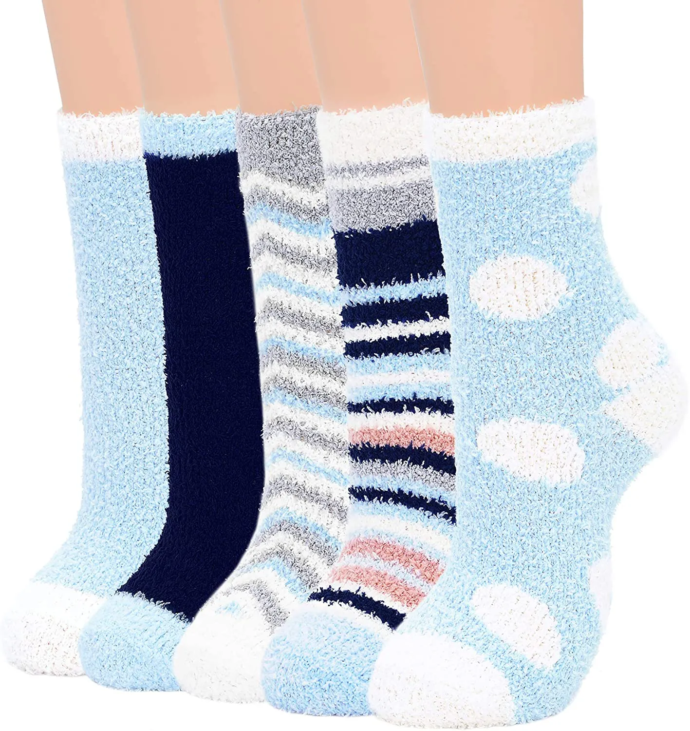 Zando Women Warm Super Soft Plush Slipper Sock Winter Fluffy Microfiber Crew Socks Casual Home Sleeping Fuzzy Cozy Sock