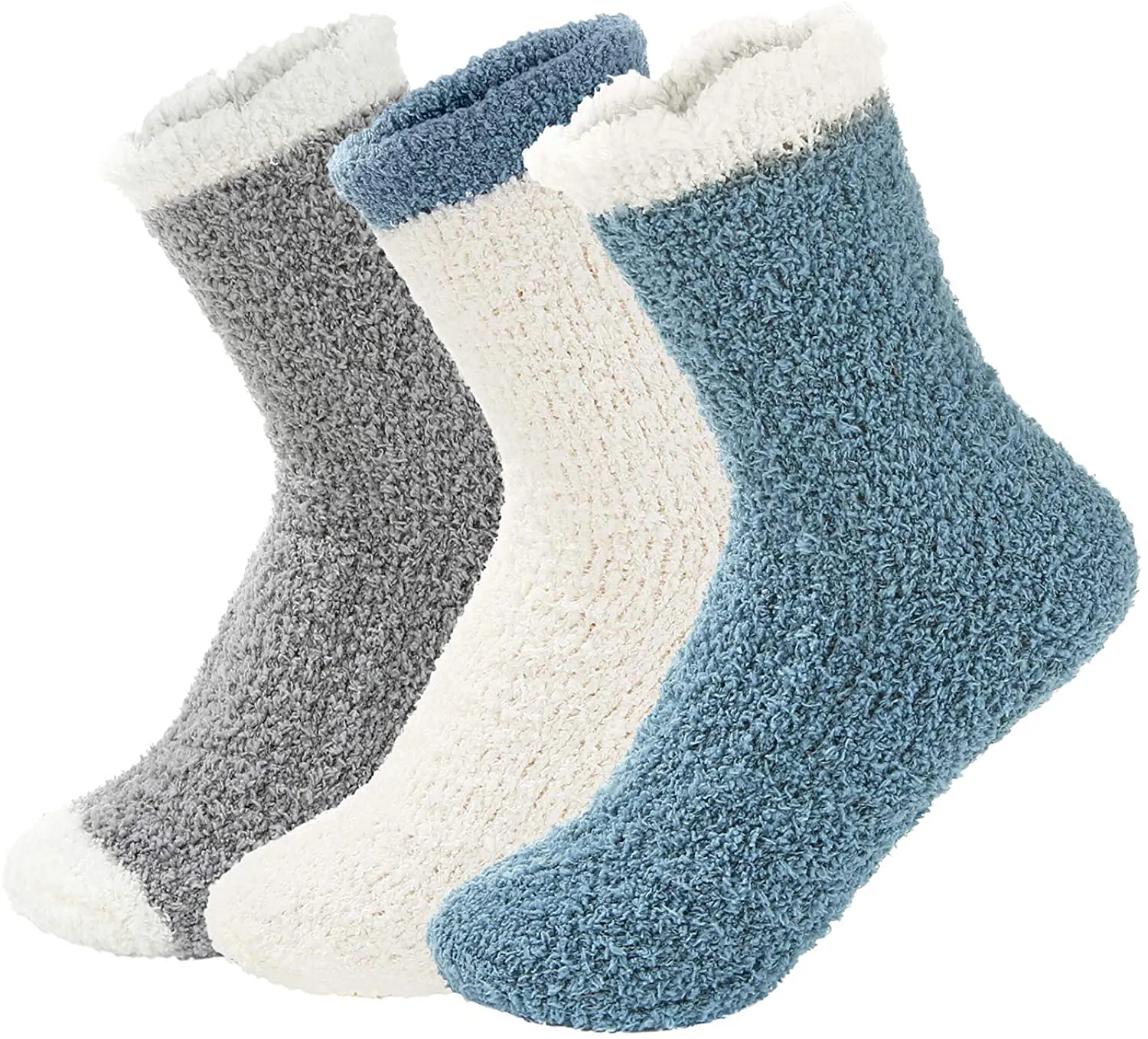 Zando Women Warm Super Soft Plush Slipper Sock Winter Fluffy Microfiber Crew Socks Casual Home Sleeping Fuzzy Cozy Sock