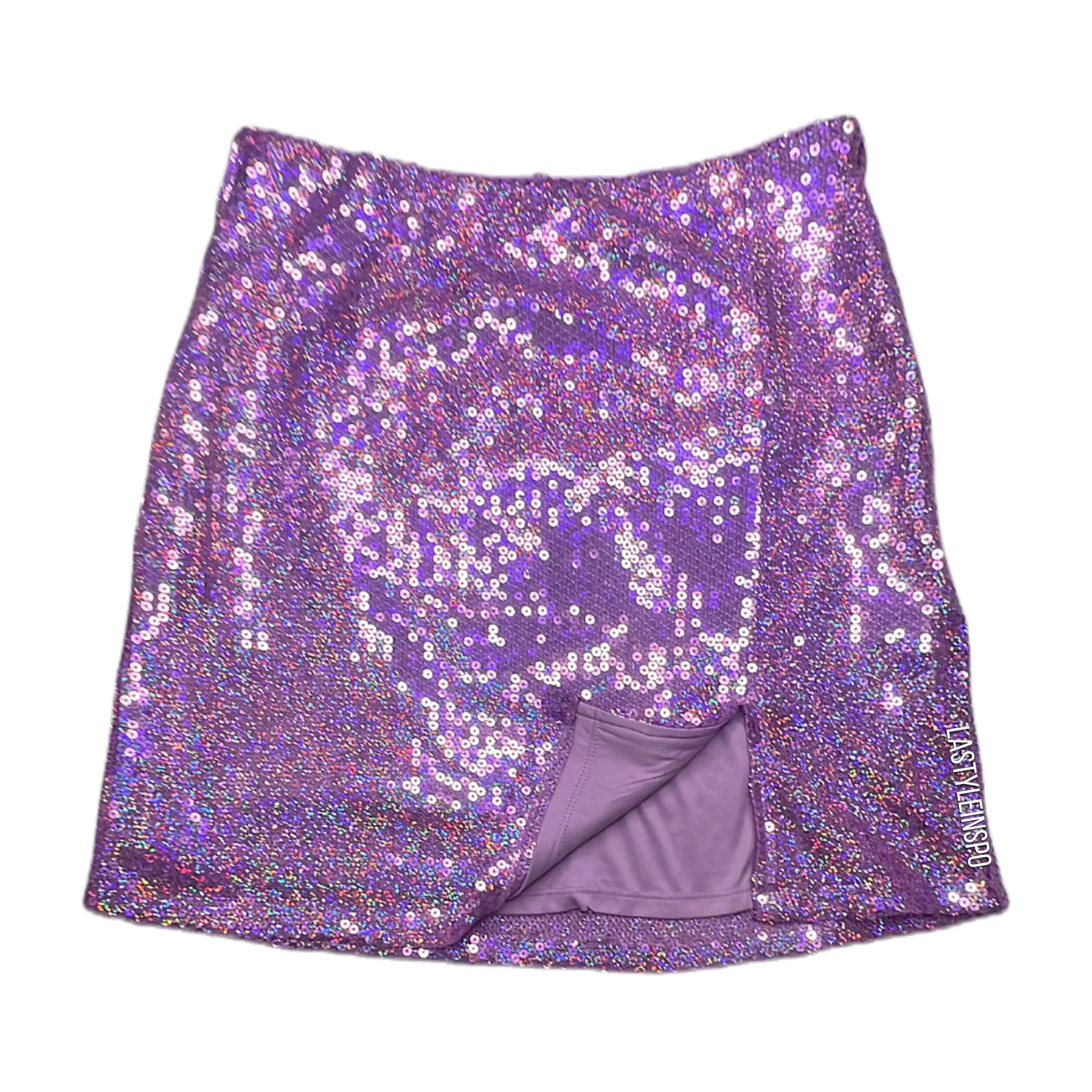 ZARA Disco Mini Glitter Purple Pink Sequined Size 6